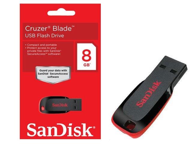 pen drive 8gb sandisk cruzer blade box