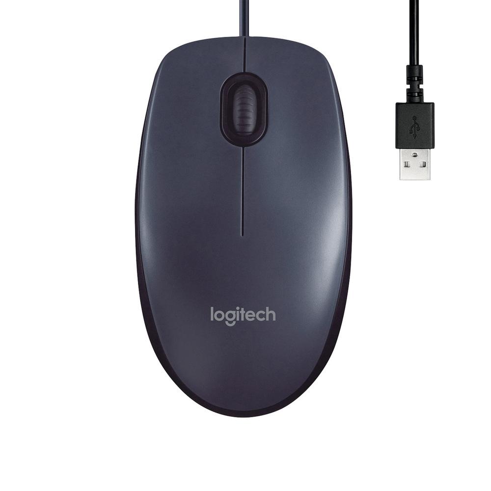 mouse ptico usb m90 logitec preto