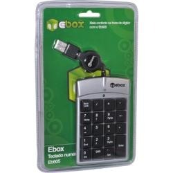 teclado numerico usb ebox-eb605- preto e prata