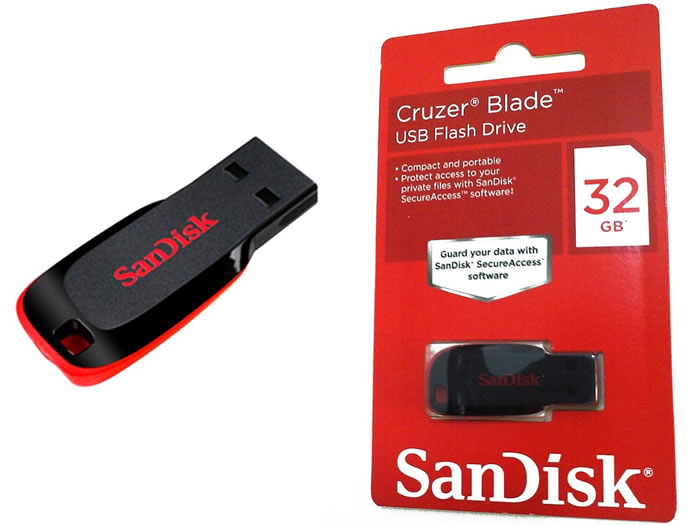 pen drive 32gb sandisk cruzer blade box