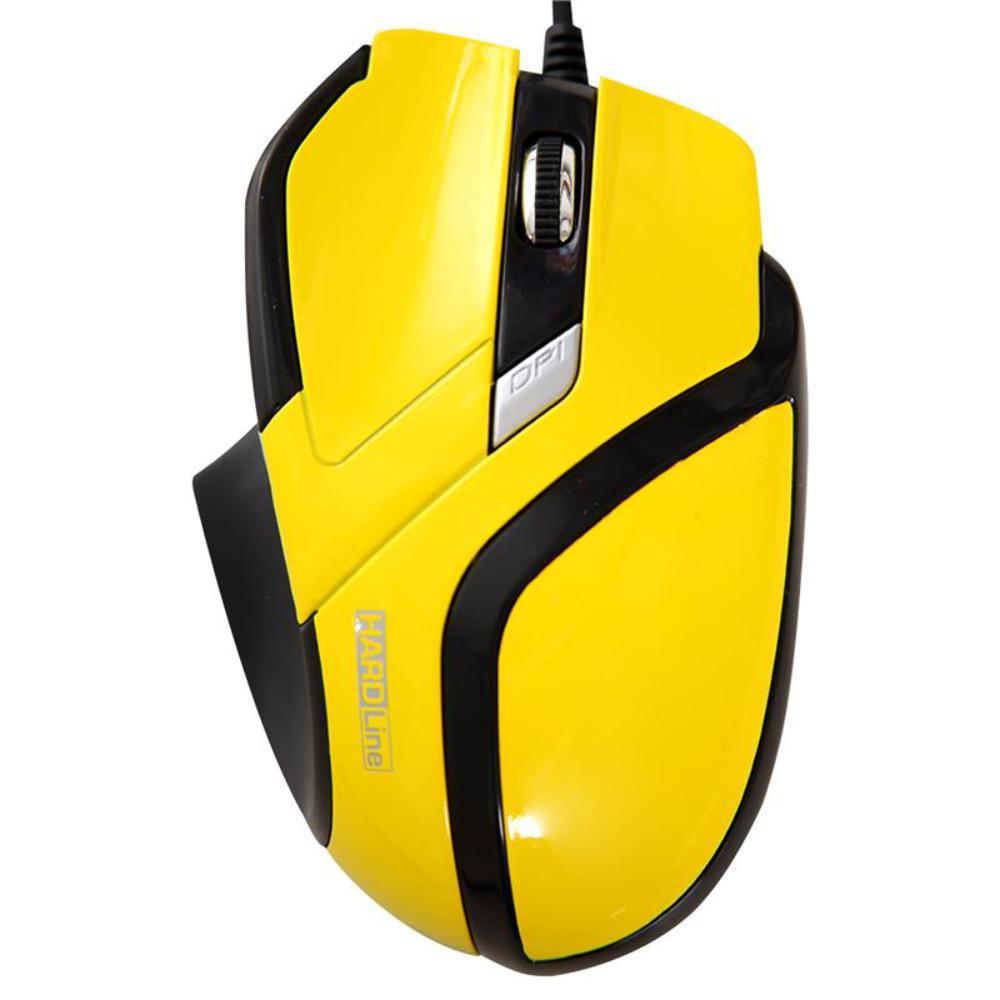 mouse optico usb hardline ms26-2400dbi-amarelo, pre
