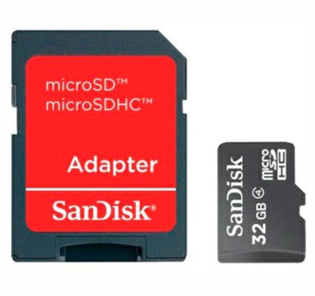 micro sd c, adaptador 32gb cl 4 sandisk