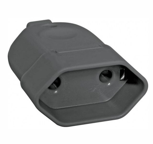 plug femea pr 10a-250v 2p+ t resid.
