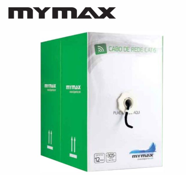 cabo de rede cat5e cx 305m preto mymax