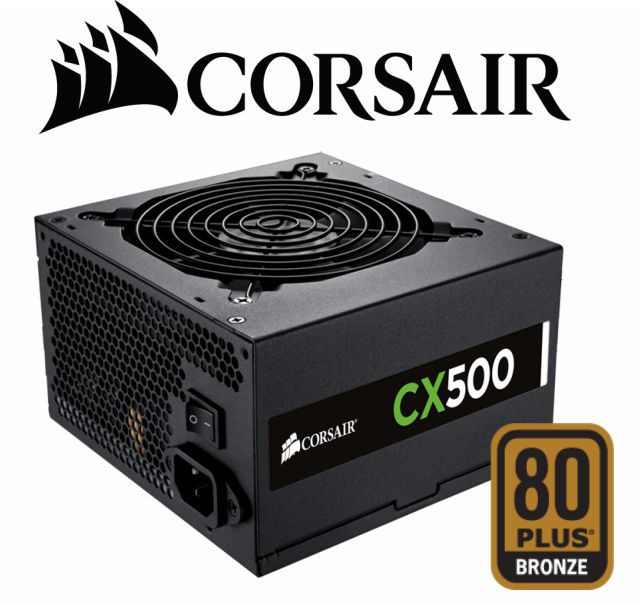 fonte 500w real corsair-cx 500w-cp-9020047-ww