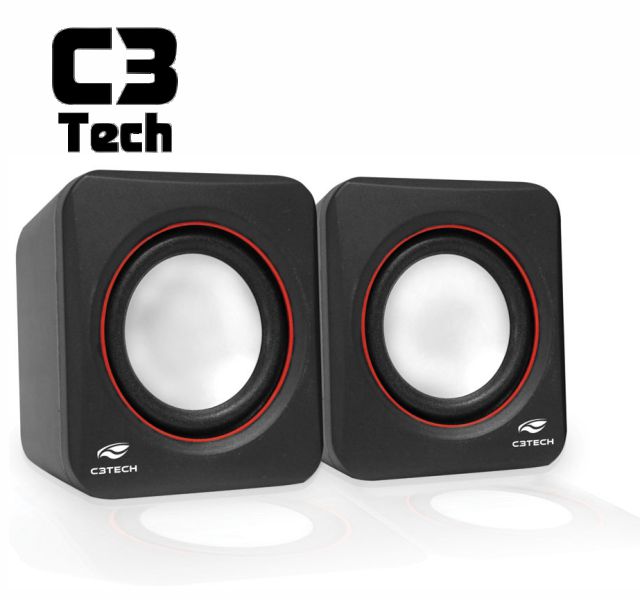 caixa de som 2.0 c3tech-sp-301 bk preta