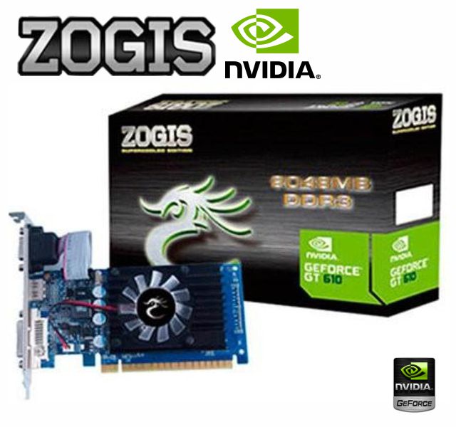 vga pci-e 2gb zogis geforce gt610 ddr3 64bits