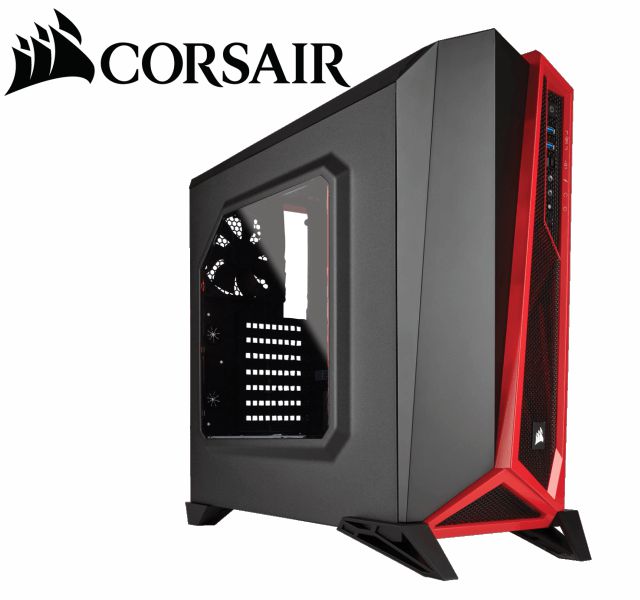 gabinete corsair gamer-cc-9011085-ww pre, vermelho