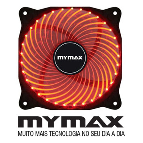 cooler p, gabinete 12x12  vermelho 33 leds- mymax