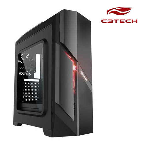 gabinete c3tech game-mt-g700bk  preto sem fonte