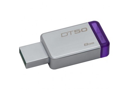 pen drive kingston 8 gb dt50 - cor cinza c,  roxo