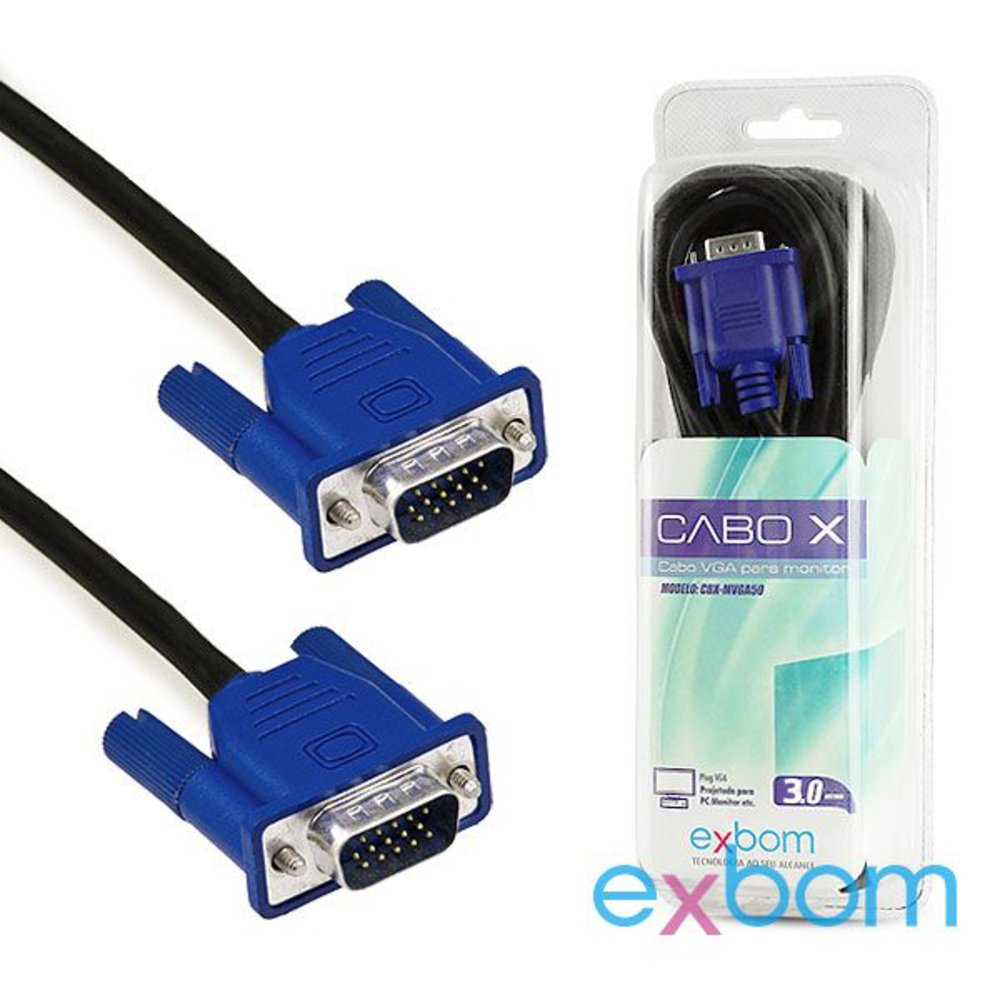 cabo vga p,  monitor 10 mts c, filtro exbom