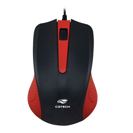 mouse ptico c3tech usb ms20-rd - vermelho