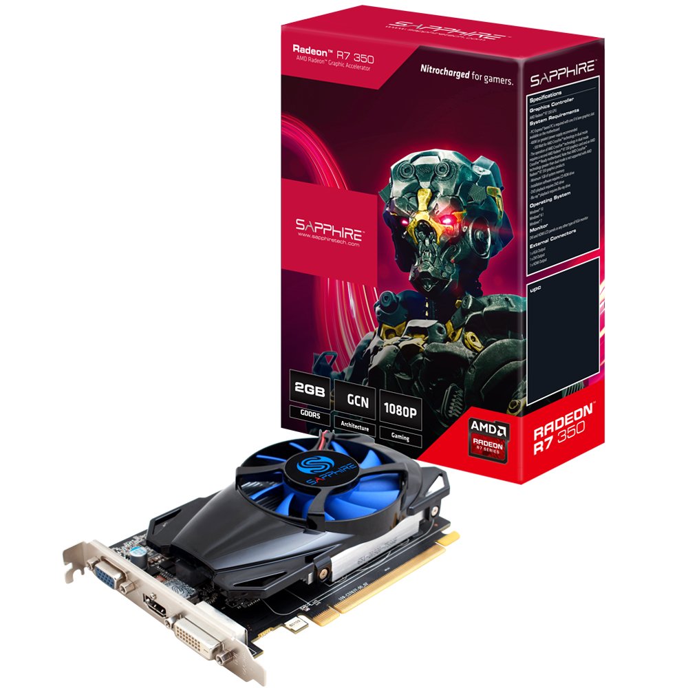 placa de vdeo vga amd sapphire radeon r7 350 2gb gddr5 11251-10-20g