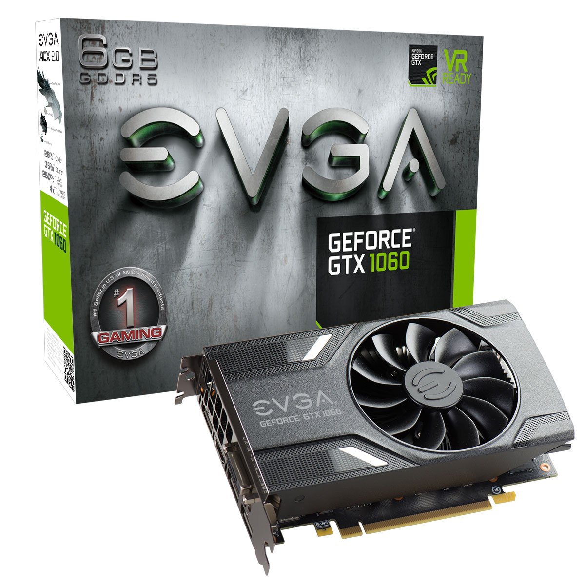 vga pci-e 6gb evga geforce gtx1060 gddr5 192 bits