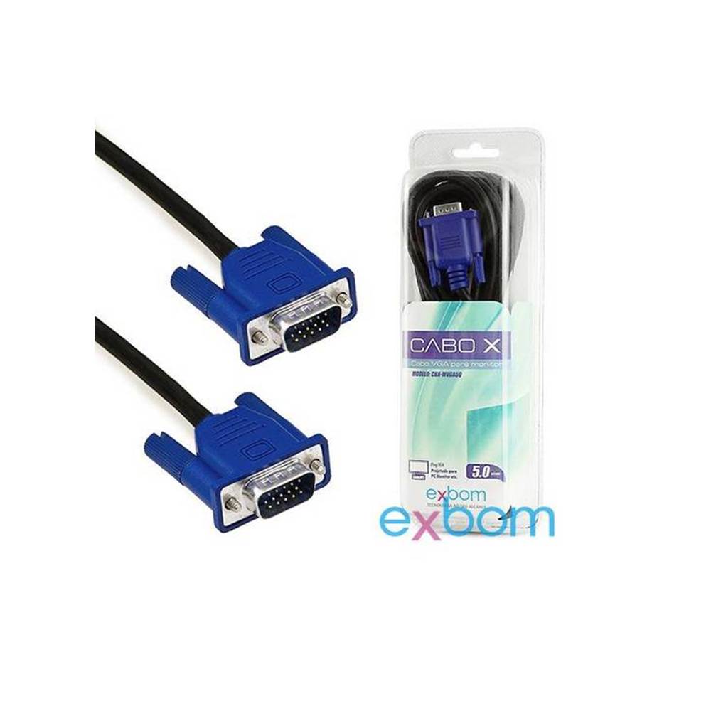 cabo vga para monitor 1,5m cbx-mvga15 preto exbom