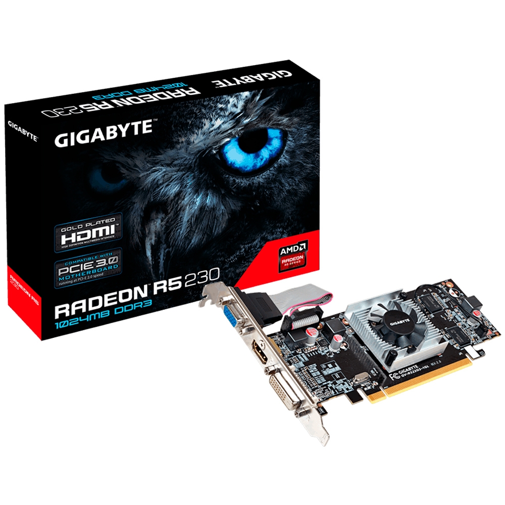placa de vdeo vga pci-e 1gb gigabyte radeon-rs230 ddr3 64b