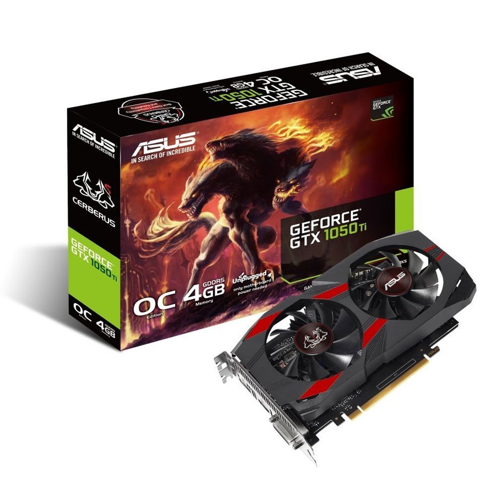 placa de video pci-e 4gb asus gf gtx1050-ti 128b ddr5