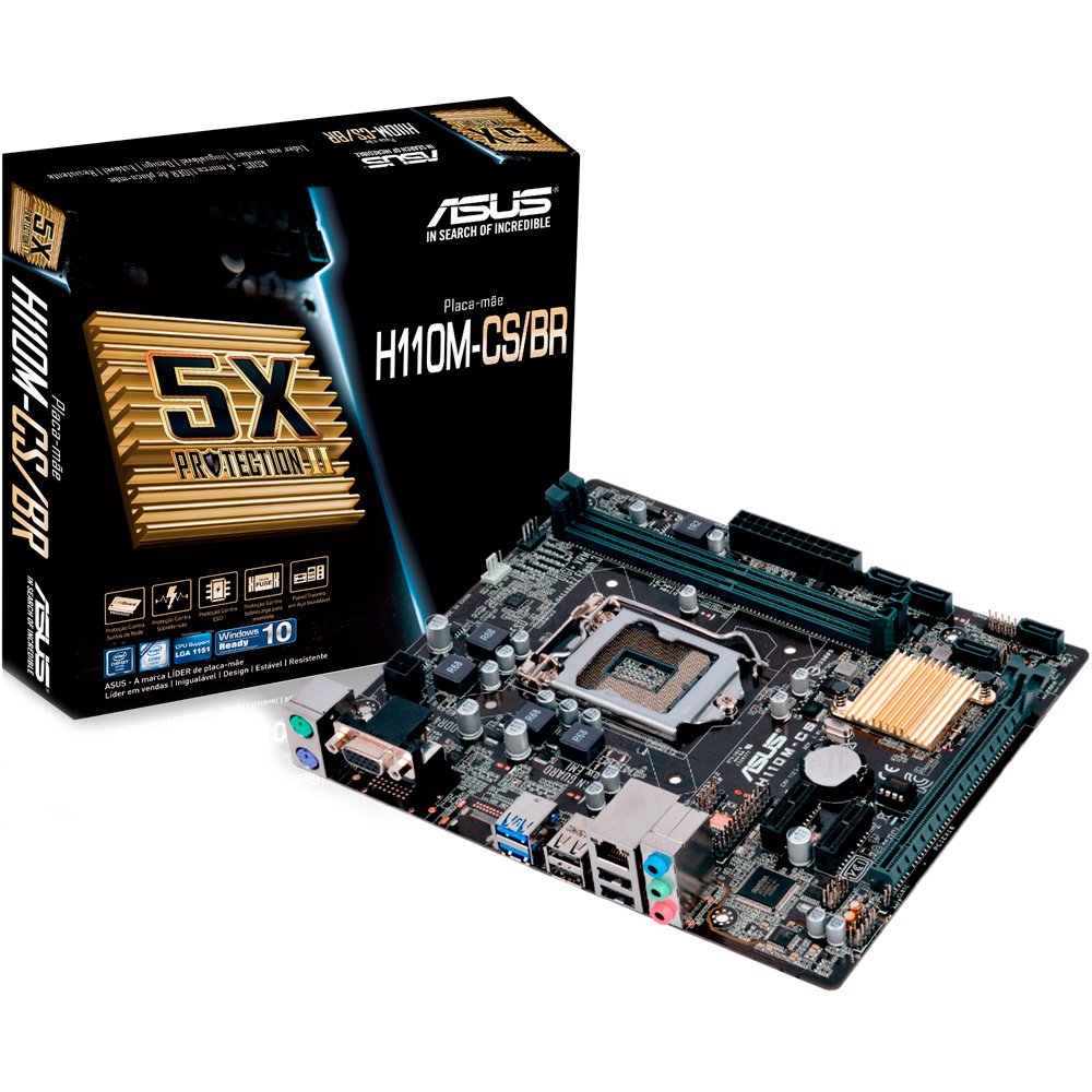 placa mae 1151 asus h110m-cs, br-ddr-4