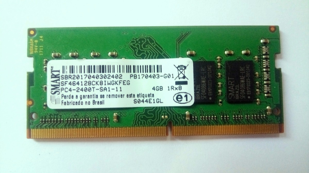 memoria ddr4 2400 4gb p, notebook smart