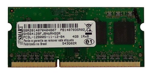 memoria ddr3 1600 mhz 4gb notebook smart