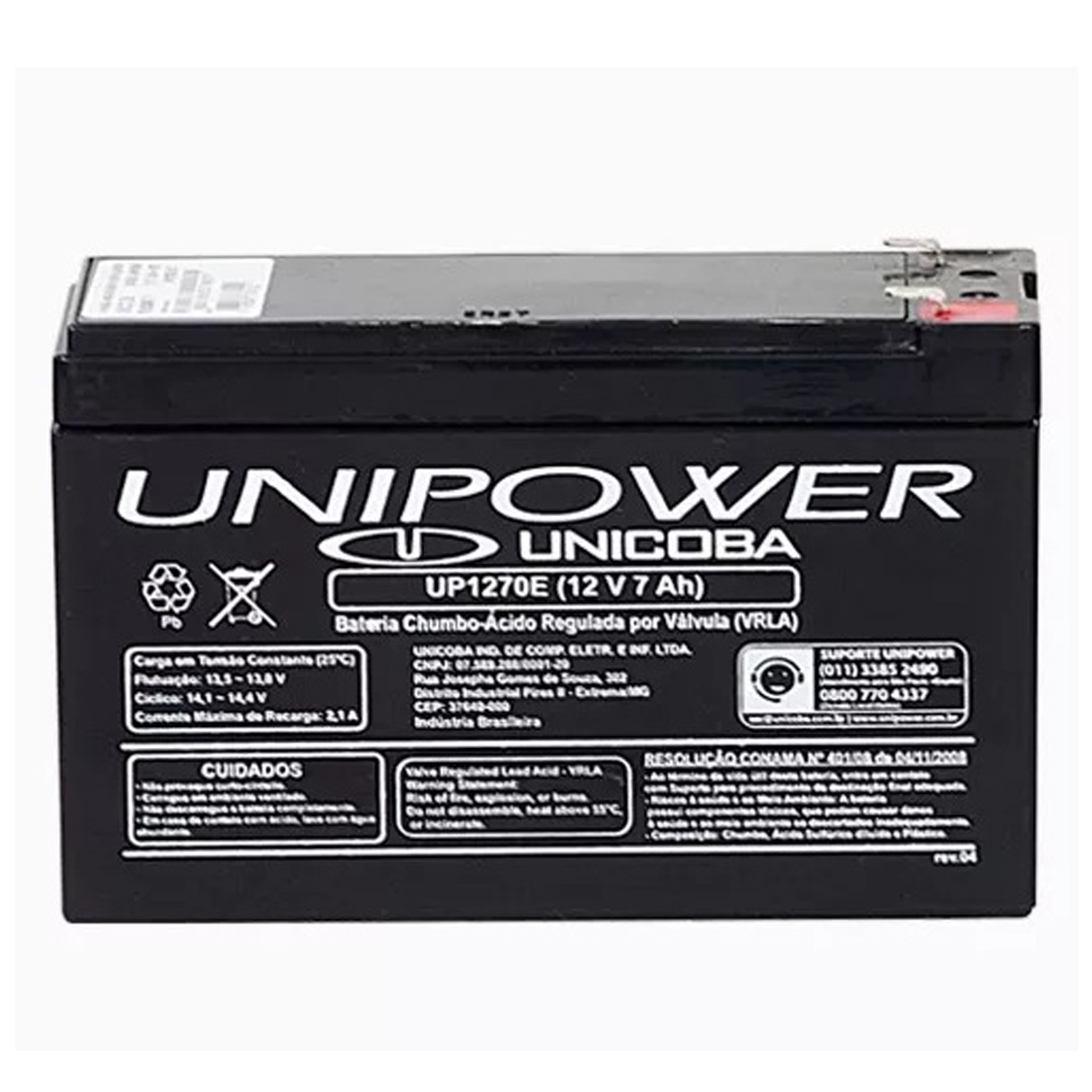 bateria selada 07ah12v estacionaria unipower