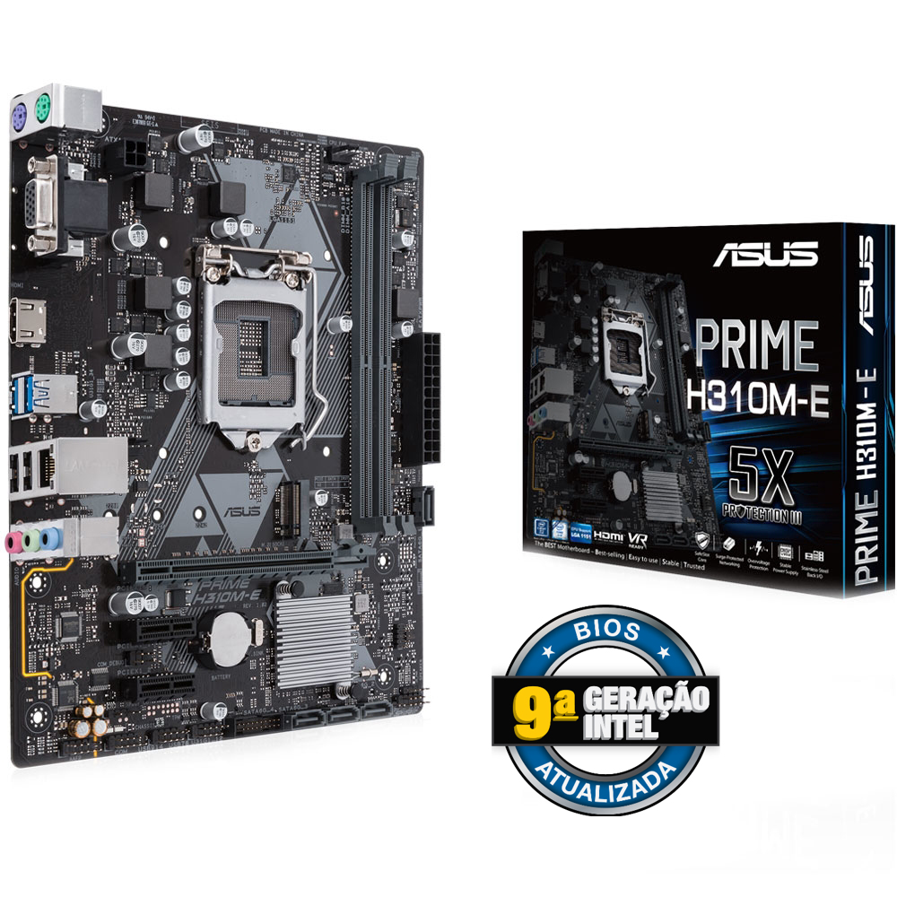 placa mae 1151 asus prime h310m-e, br