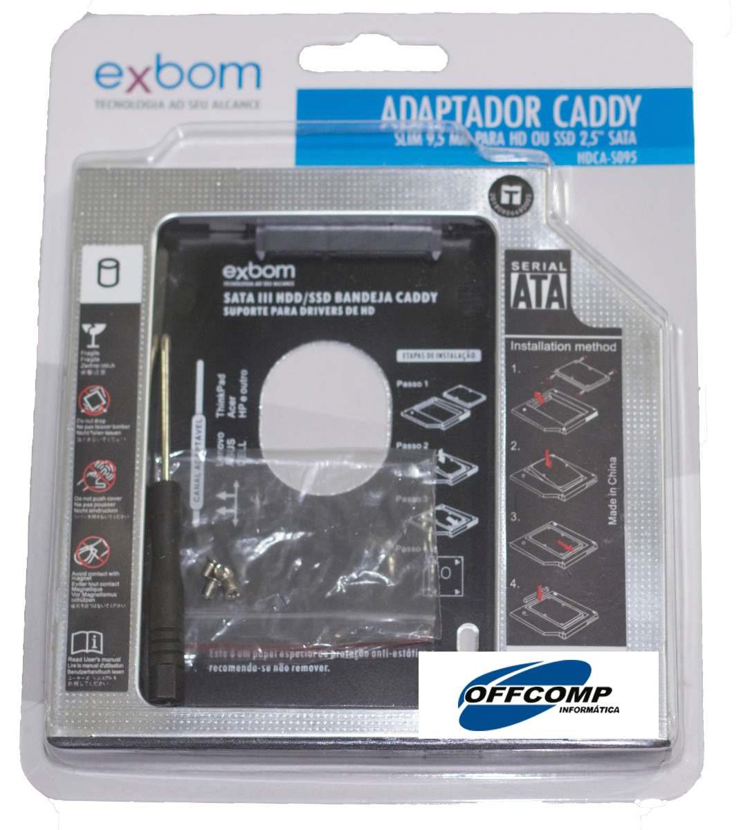 gaveta caddy p, hd, ssd sata 2,5 hdca-s095  exbom