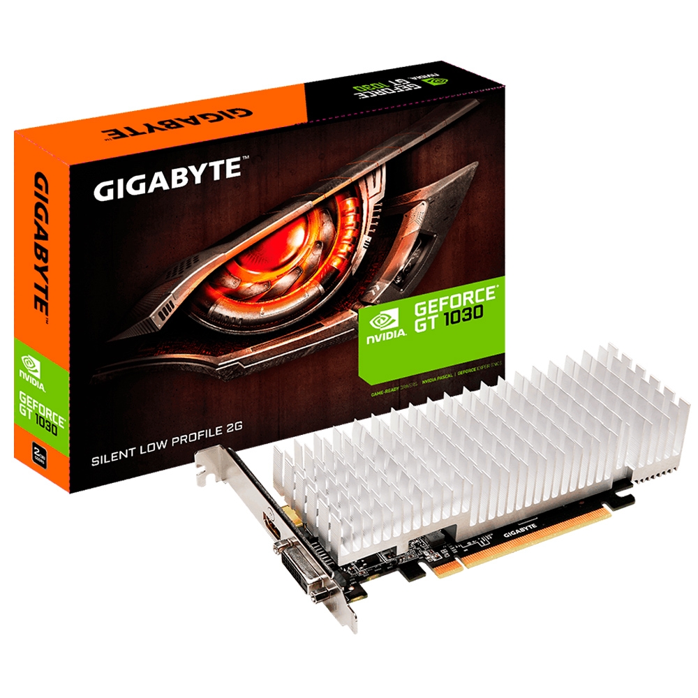 placa de videio geforce gt1030 2gb gddr5  64 bits low profile gigabyte