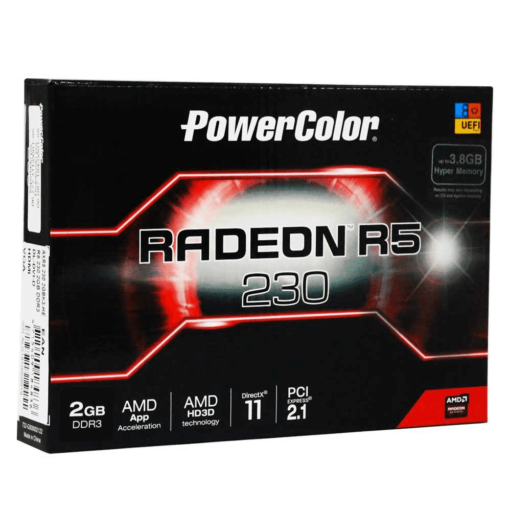 vga pci-e 2gb powercolor-radeon r5-230 ddr3-64bits