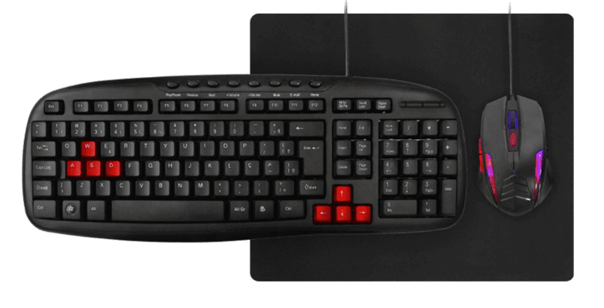 kit gamer tec, mouse, mouse pad c, fio km1328 k-mex