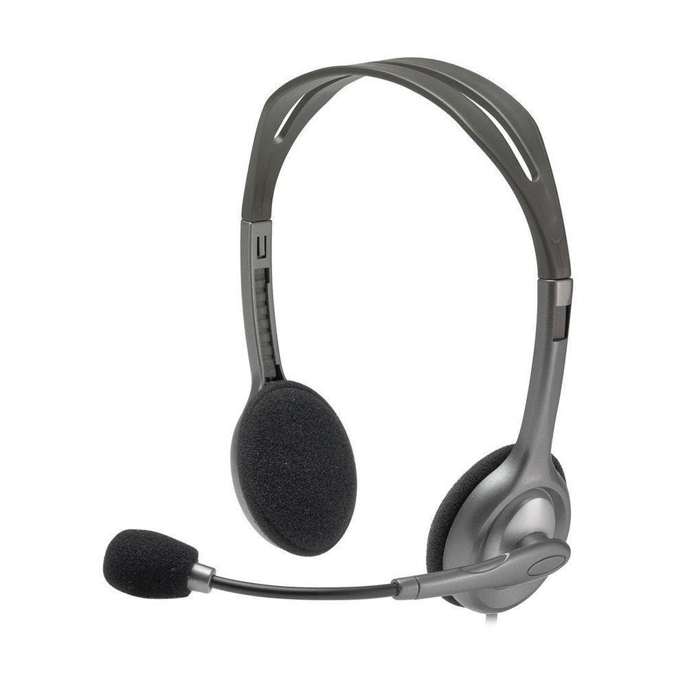 fone+mic stereo preto  h111 logitech