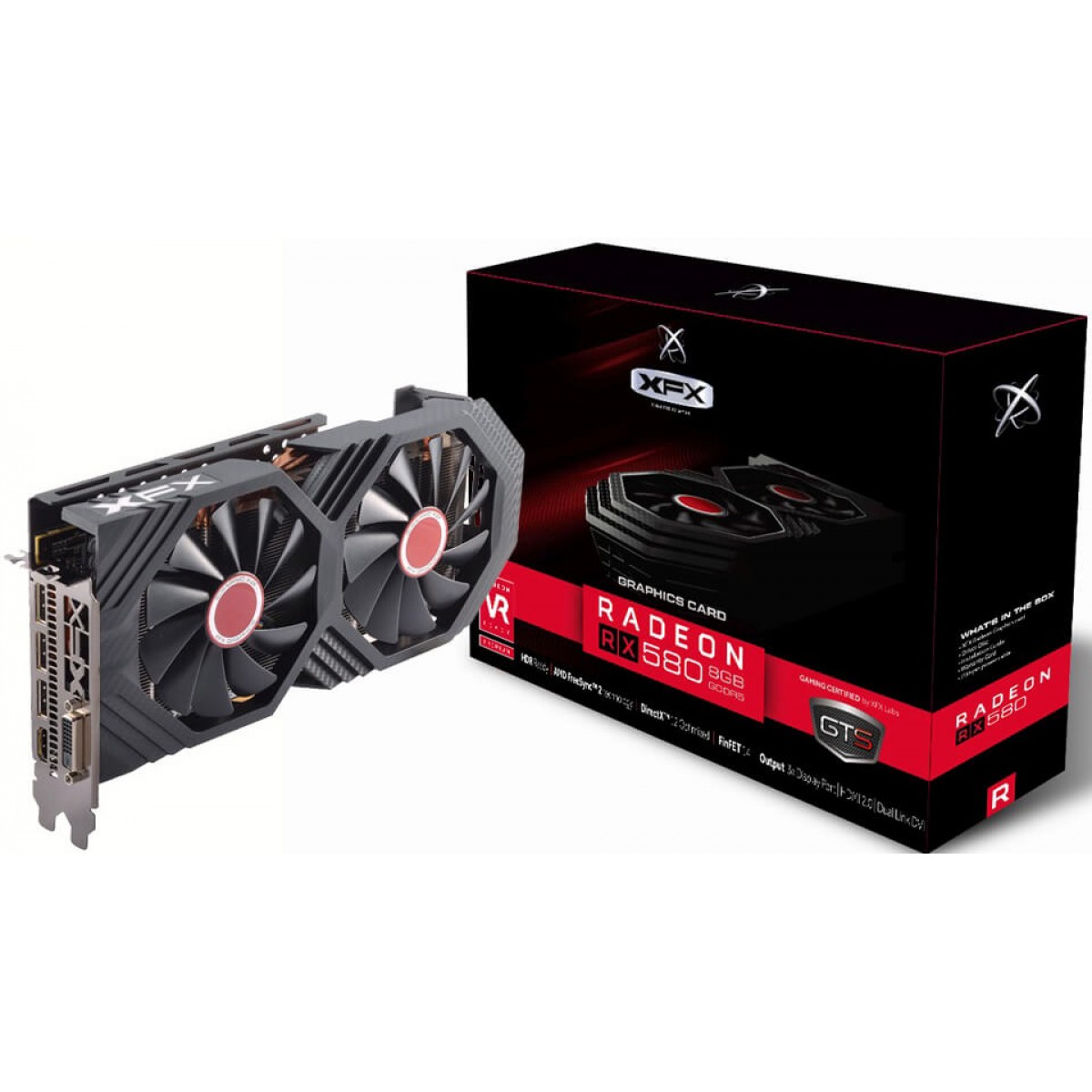 placa de video radeon - rx-580-oc - black edition - 8gb - gddr5 - pci-exp - 256bits - xfx