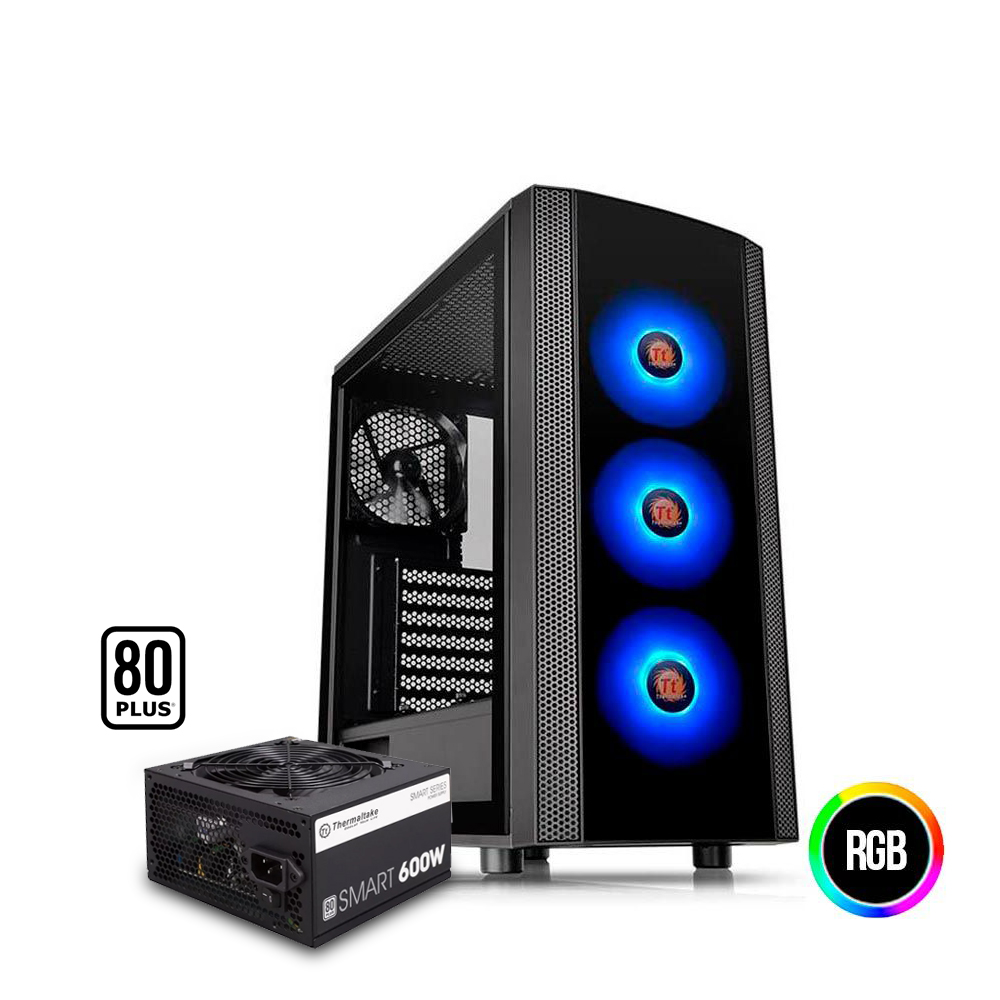 gabinete thermaltake gamer-j25 tg a-rgb preto