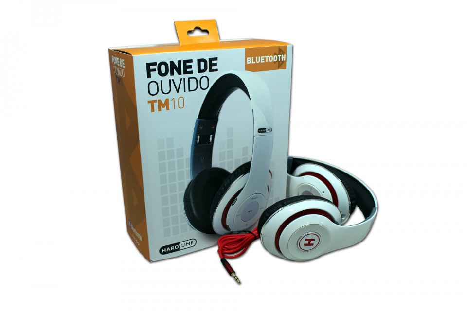 fone de ouvido bluetooth  tm10-branco hardline