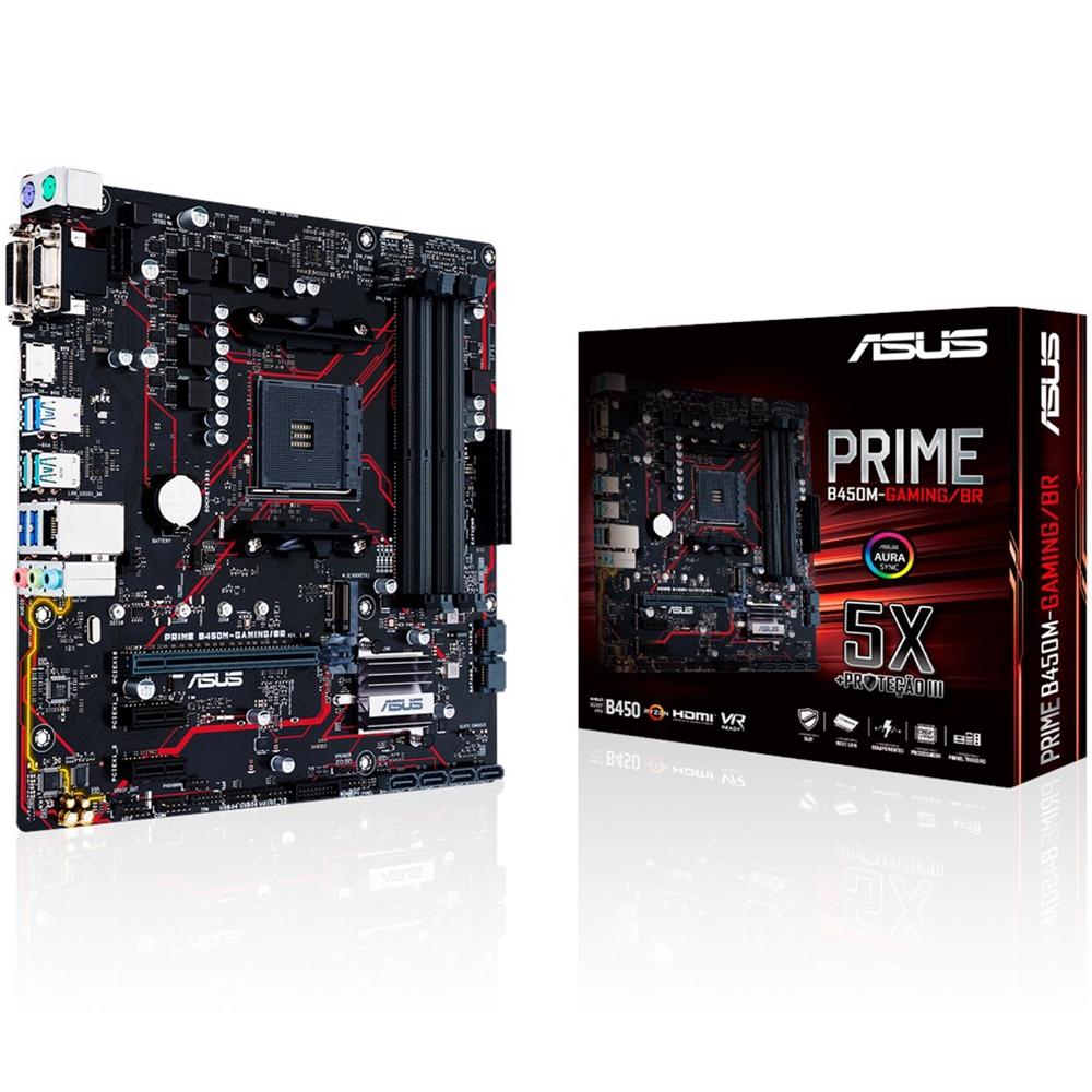 placa mae asus-am4prime b450m gaming, br amd-ryzen