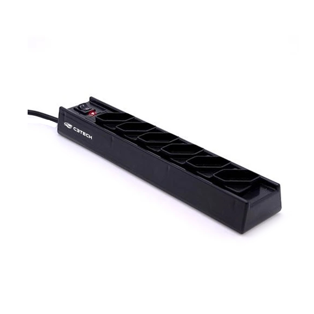 filtro de linha c, 6 tomadas fl-61bk preto c3tech