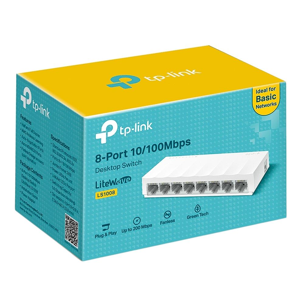 switch 08 portas 10, 100 tp link ls-1008