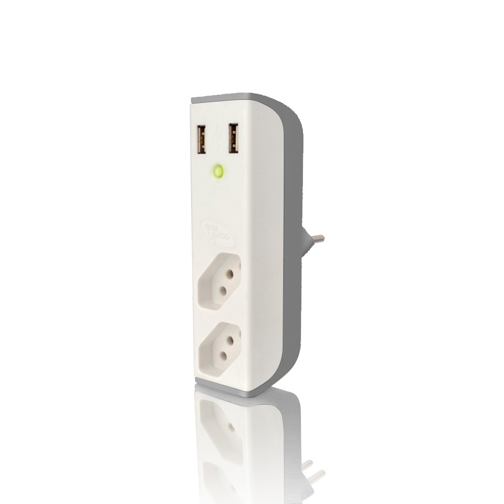 carregador usb 2.1a+filtro bem ligado fl-usb21gwh