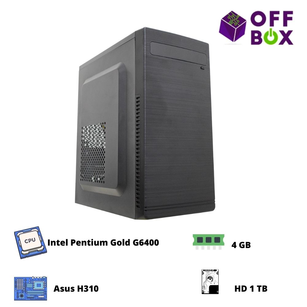 desktop offbox home g6400 asus h310,  4gb,  hd 1tb