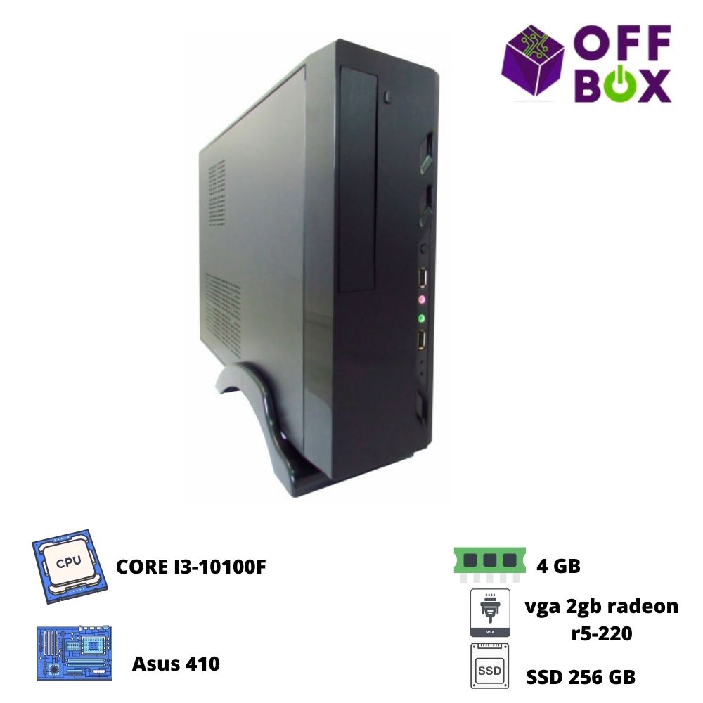 desktop offbox corp s i3-10100f asus410, 4gb, ssd256