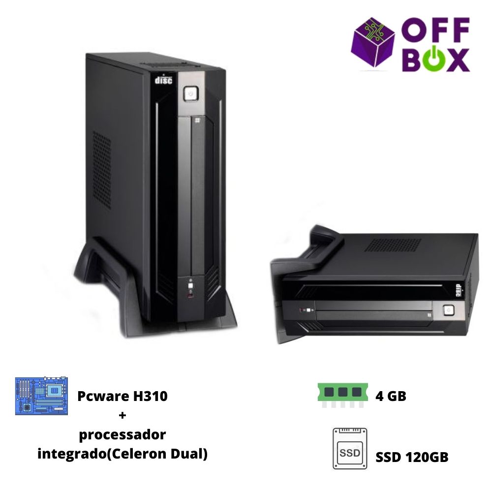 desktop offbox auto cel dual,  pcware,  4gb,  ssd240gb,  gabinete itx  gi-9d89