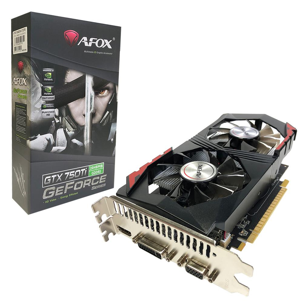 placa de video pci-e 2gb afox geforce gtx750-ti- 128bit gddr5