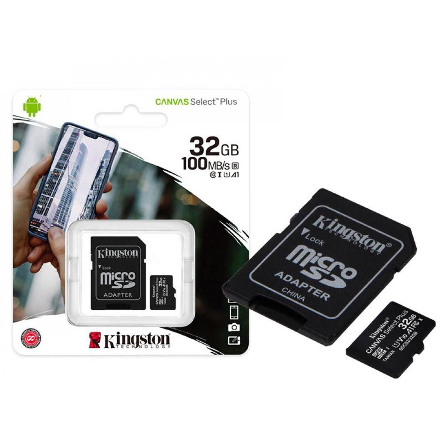 micro sd c, adaptador 32gb cl10 kingston sdcs2, 32gb