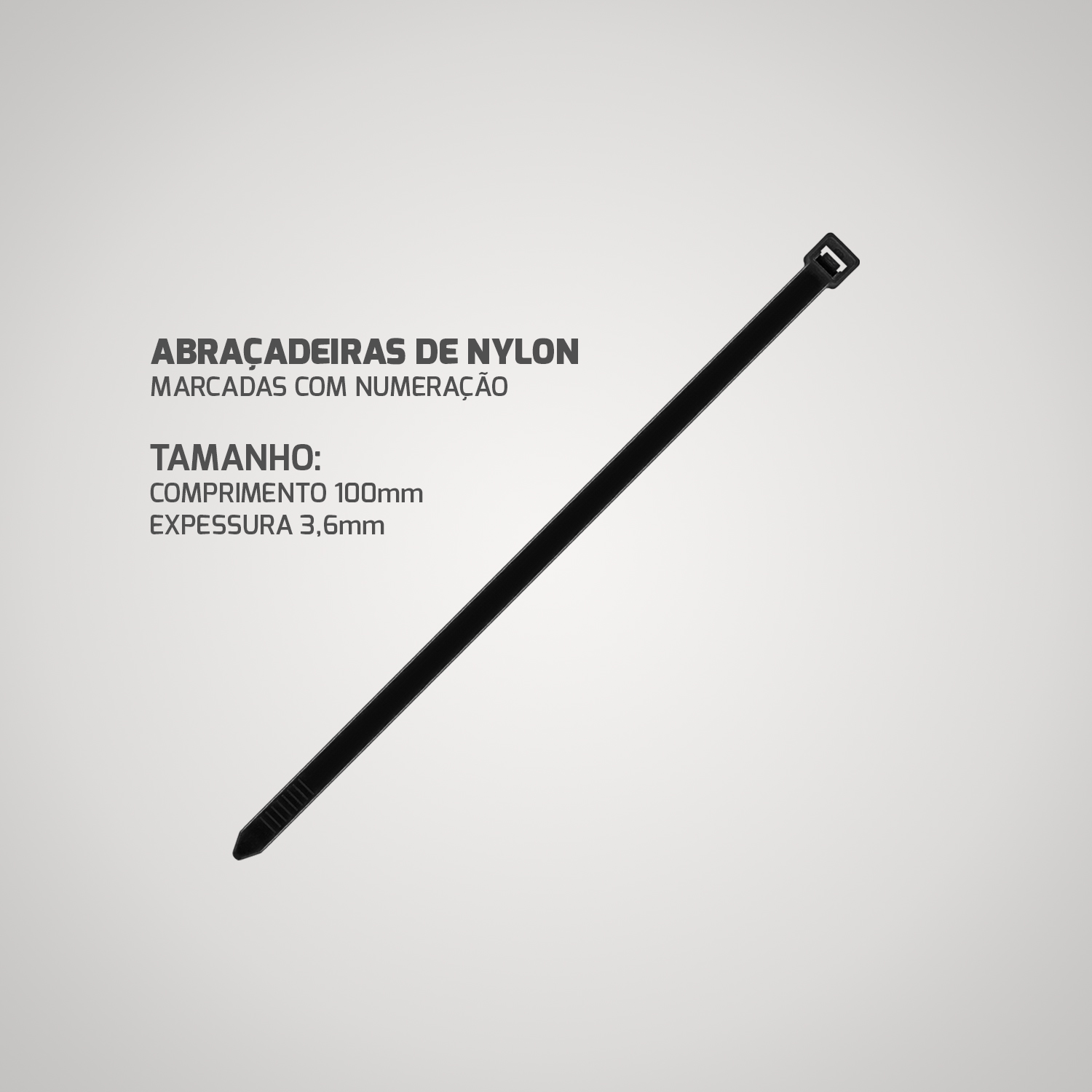 abraadeira  de nylon 3,6 100mm pct c, 100un mbtech