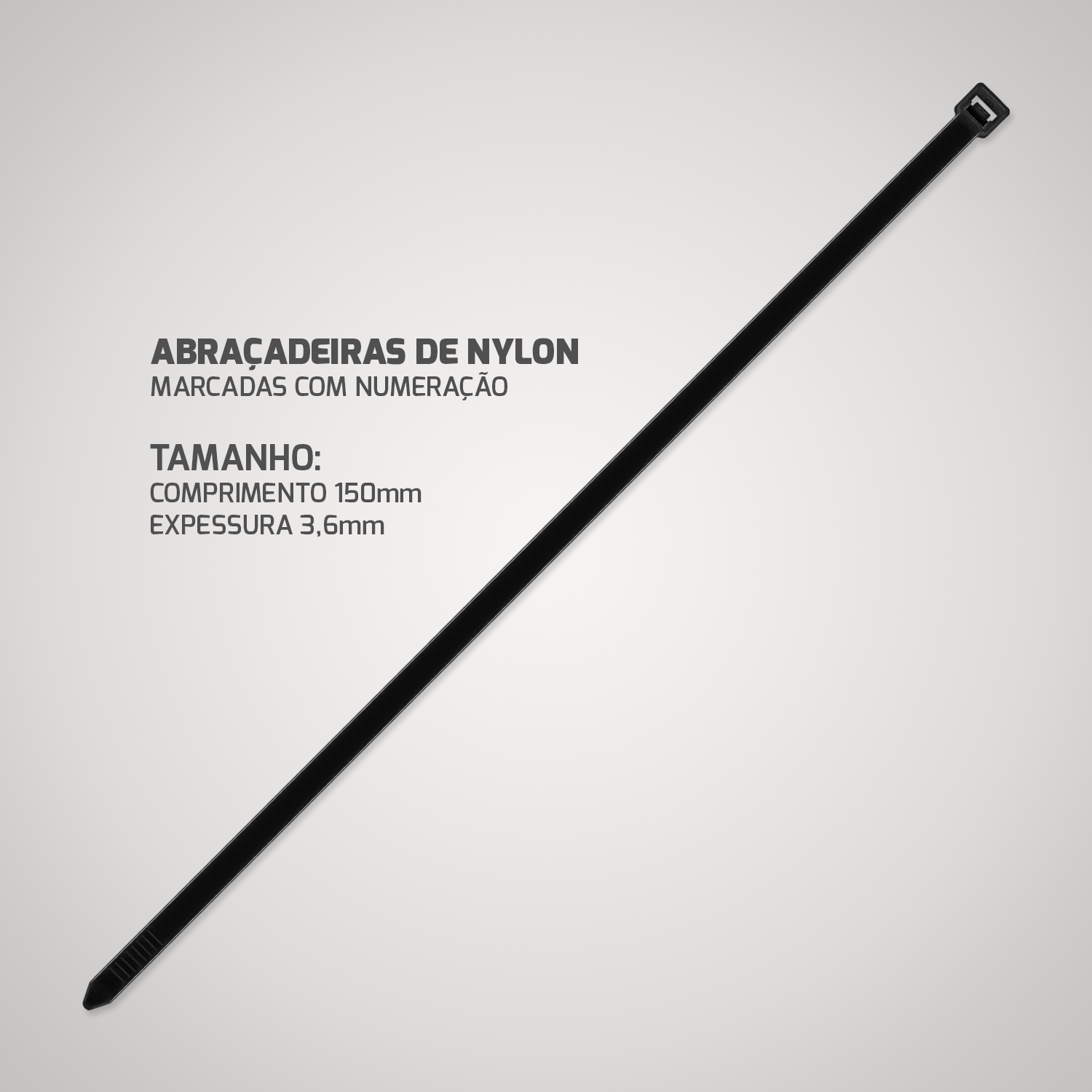 abraadeira  de nylon 3,6 150mm pct c, 100un mbtech