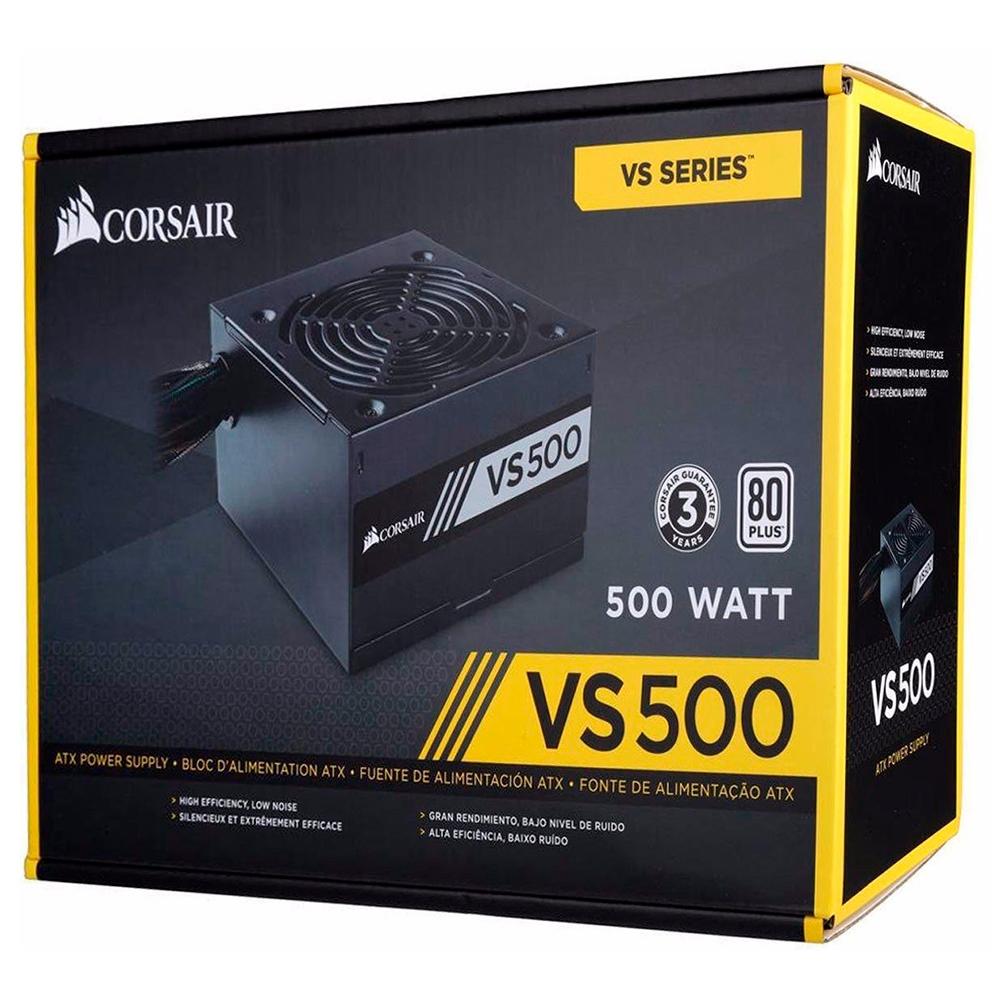 fonte 500w real corsair vs500 cp-9020223-br