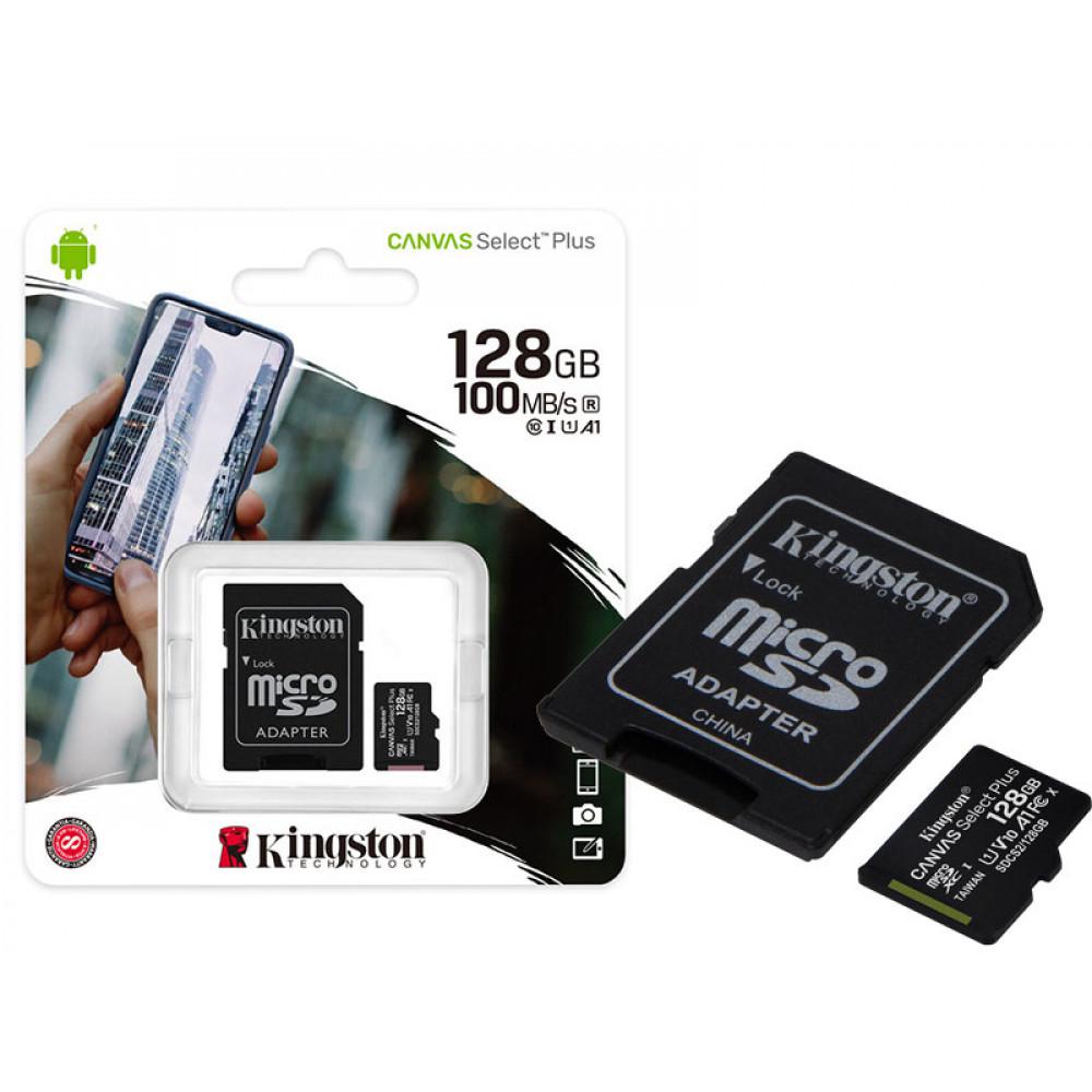 micro sd c, adaptador 128gb cl10 kingston sdcs2, 128