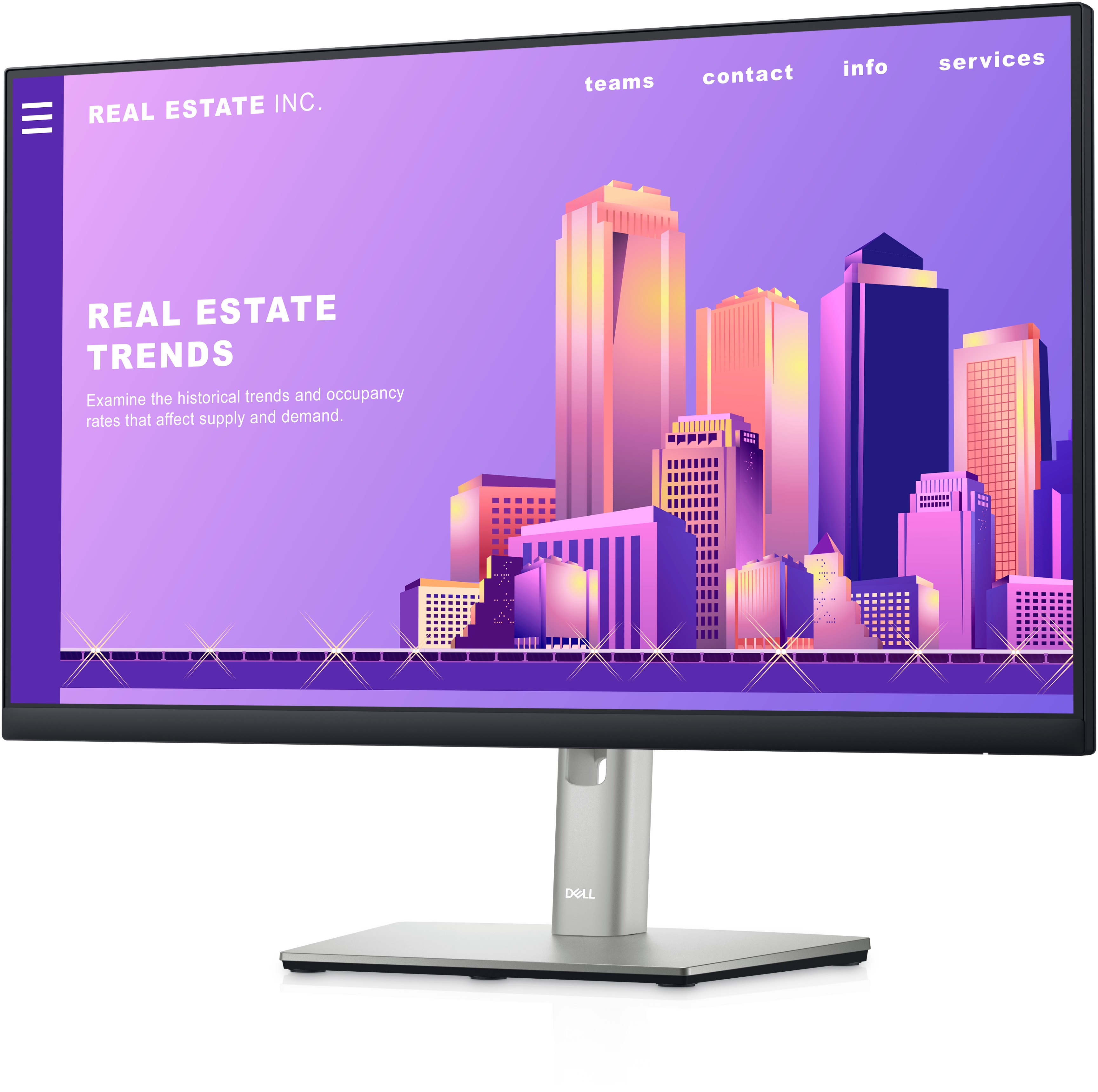 monitor lcd led 23,8 p2422h dell preto