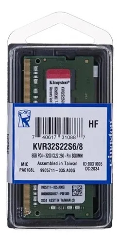 memoria ddr4 3200mhz 8gb p, notebook kingston